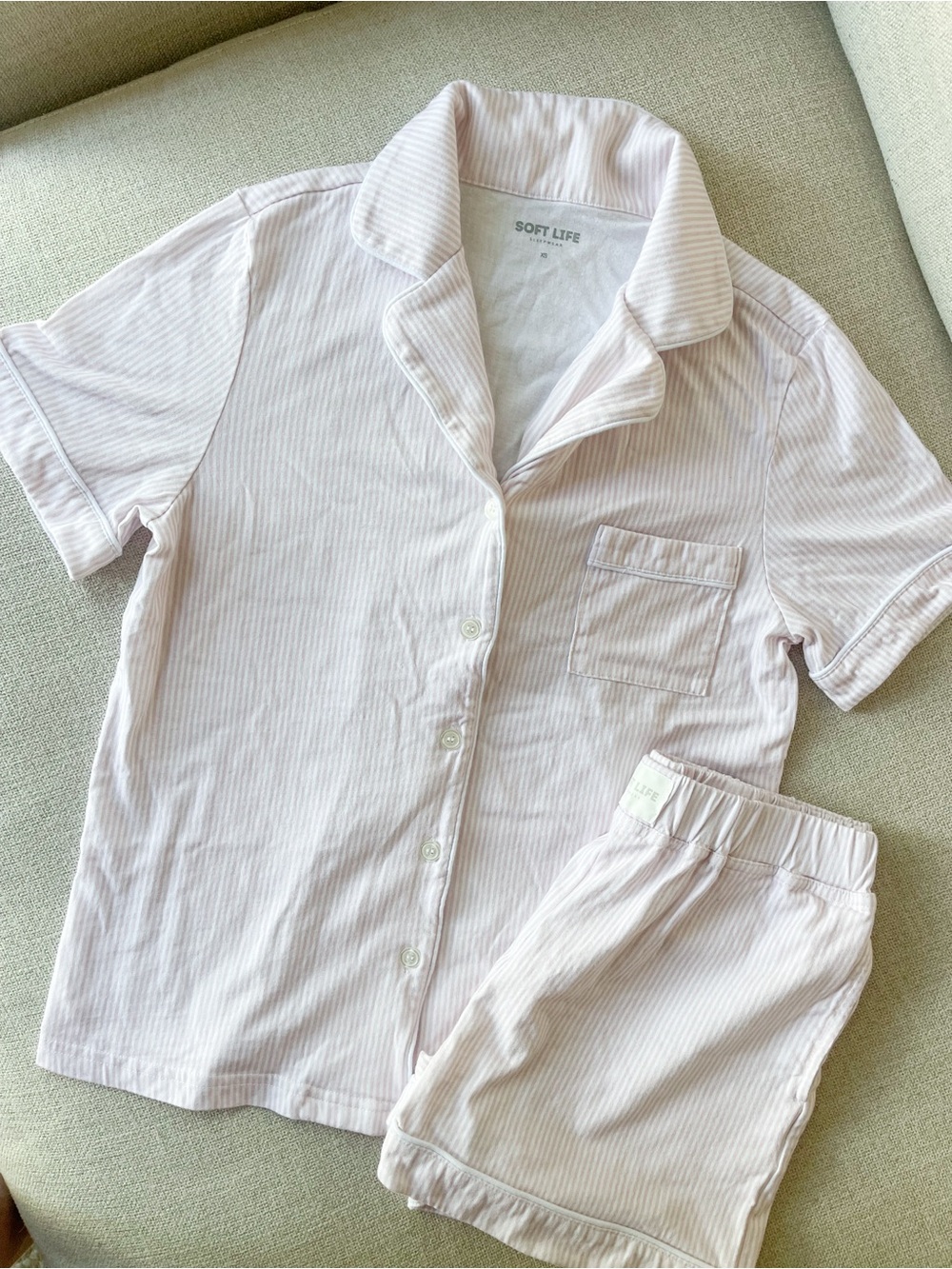 Soft Life Light Pink Striped Set - NWOT